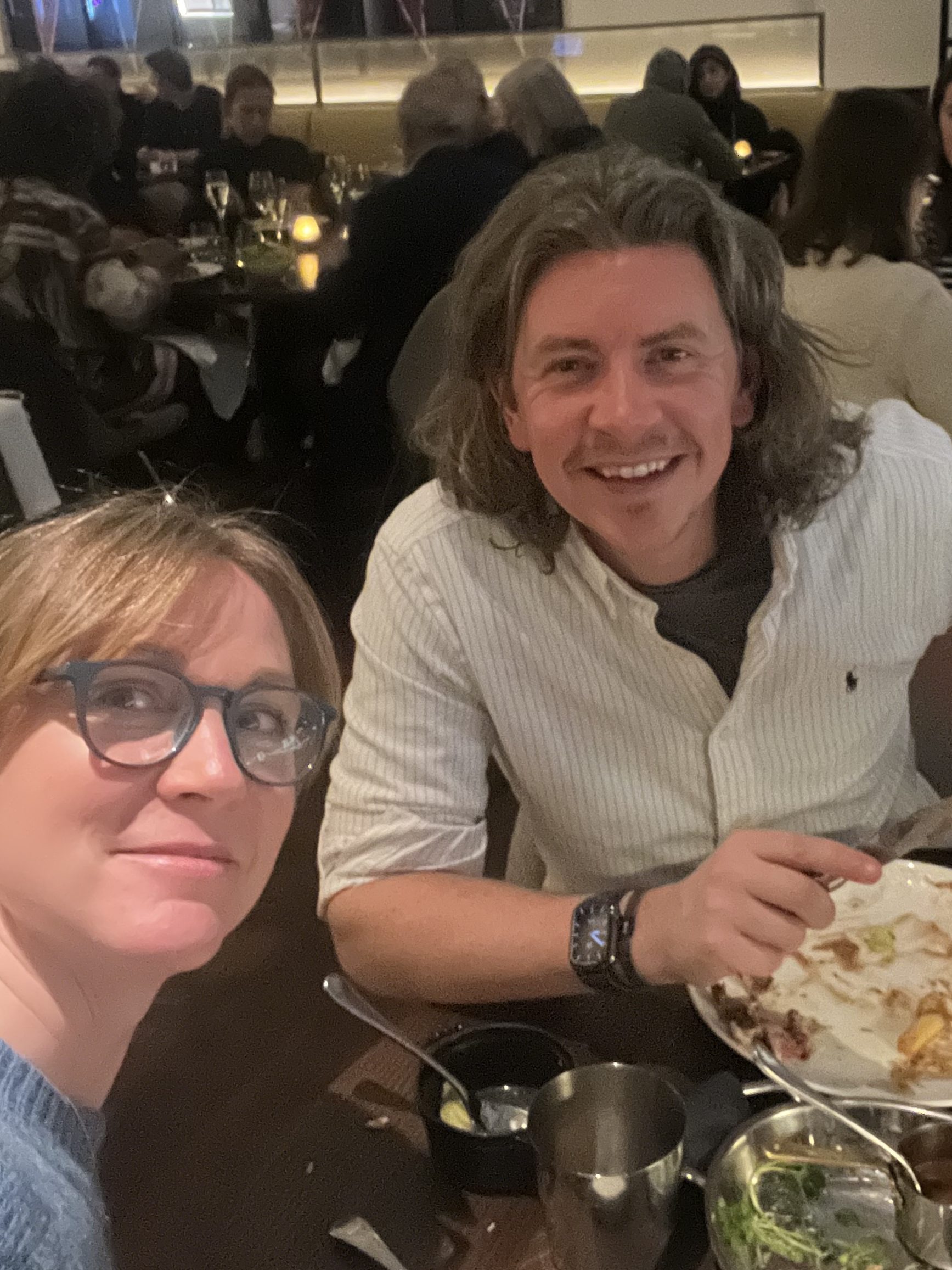 Myself and Andi on our "Artist's Date". Eating out at the Skylon restaurant in Festival Hall.